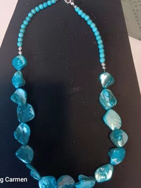 Turquoise Shell Chip Necklace - Women Jewelry